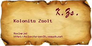 Kolonits Zsolt névjegykártya