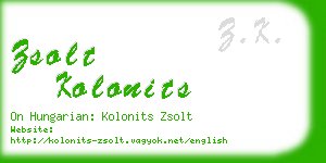 zsolt kolonits business card